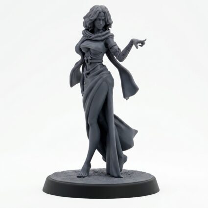 Lucita Vinaro - Gray Resin 3D Printed Miniature
