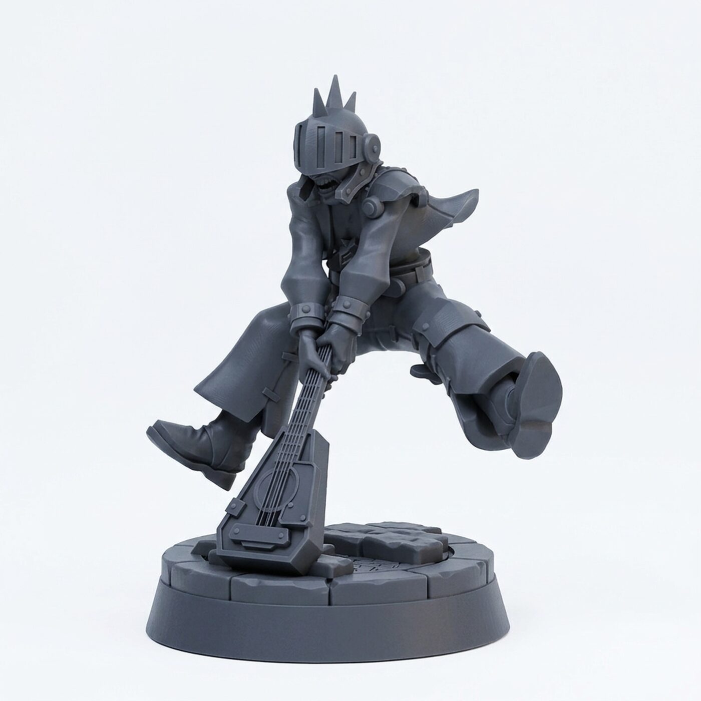 Lute Breaker Bard - Gray Resin 3D Printed Miniature