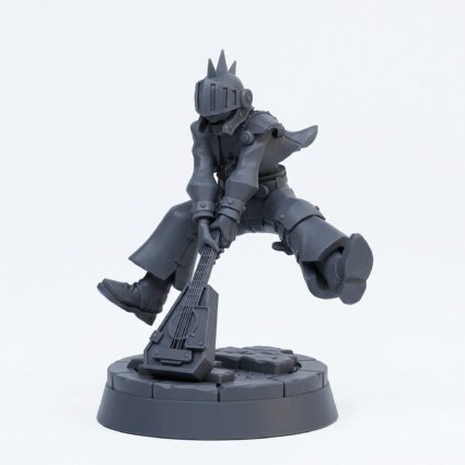 Lute Breaker Bard - Gray Resin 3D Printed Miniature