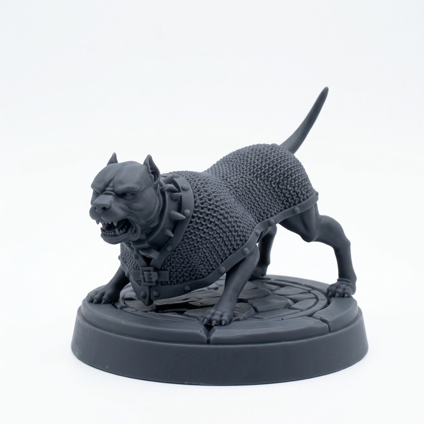 Lyrian Pitbull - Gray Resin 3D Printed Miniature