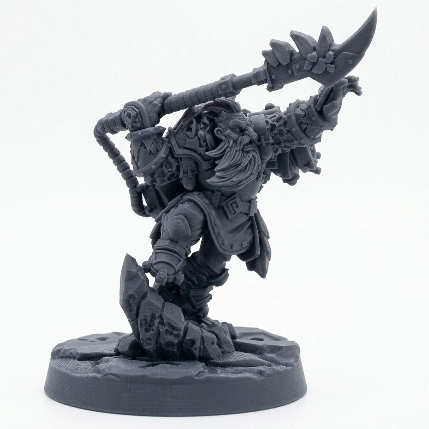 Magma Admiral Spear Shield - Gray Resin 3D Printed Miniature