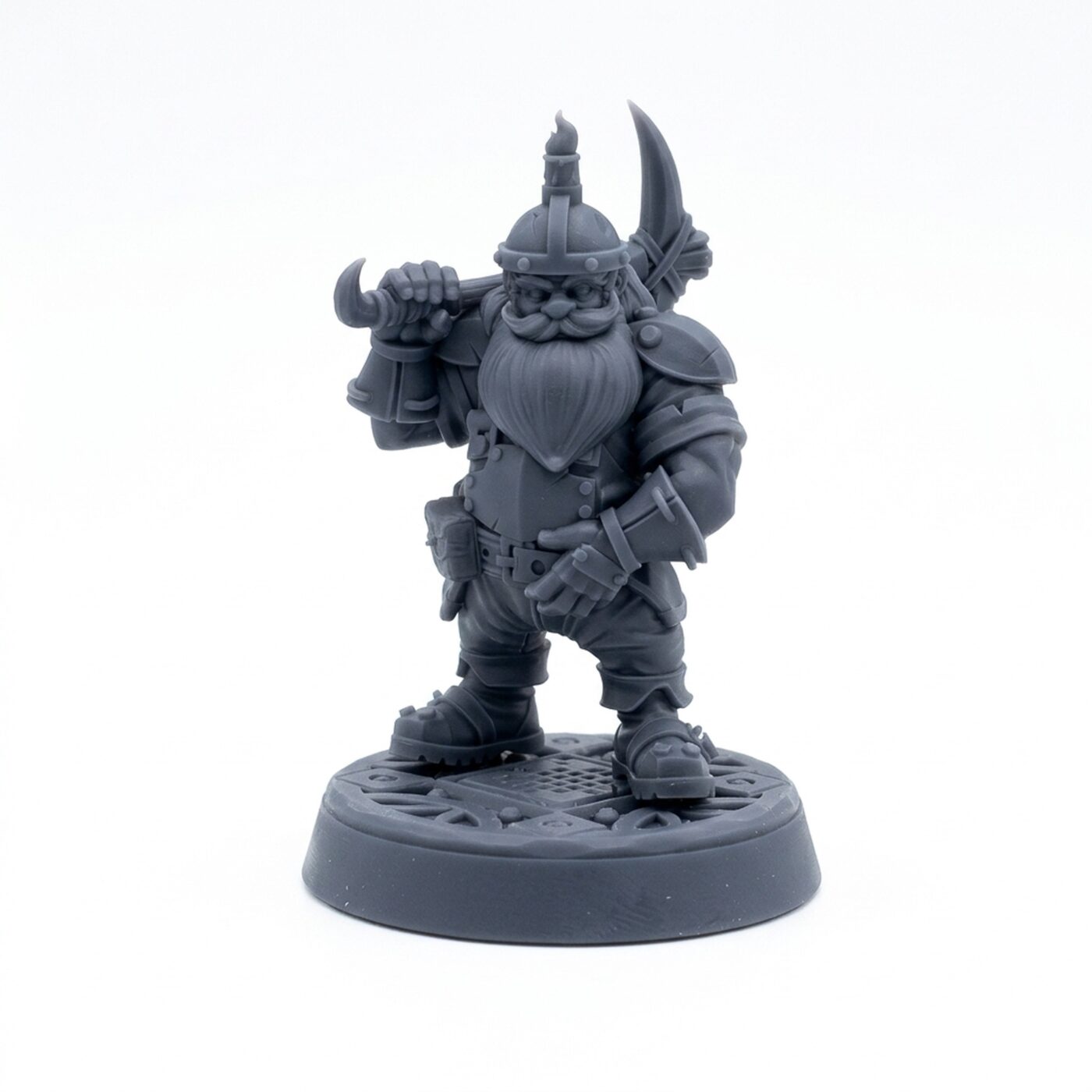 Male Miner Gruvar - Gray Resin 3D Printed Miniature