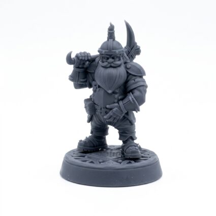 Male Miner Gruvar - Gray Resin 3D Printed Miniature