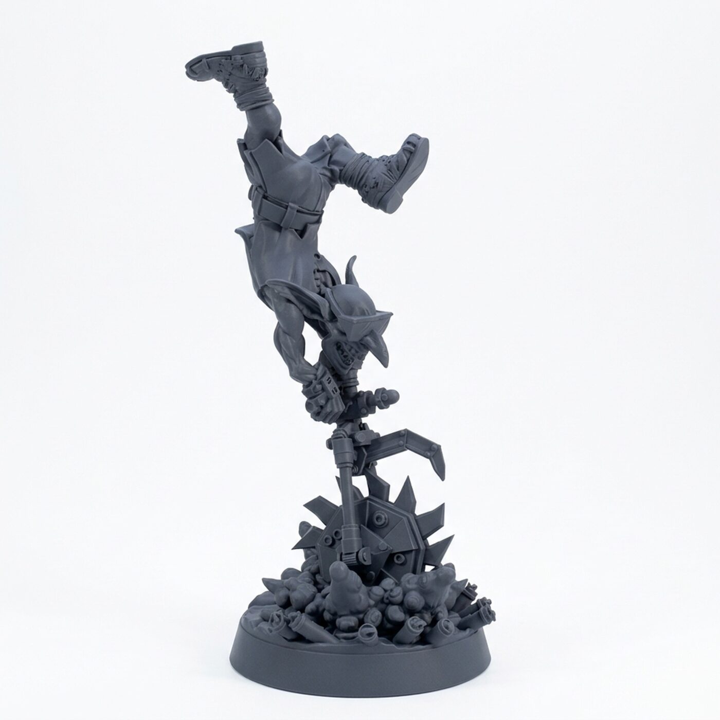 Maniac Pose C Sawblade Surfer - Gray Resin 3D Printed Miniature