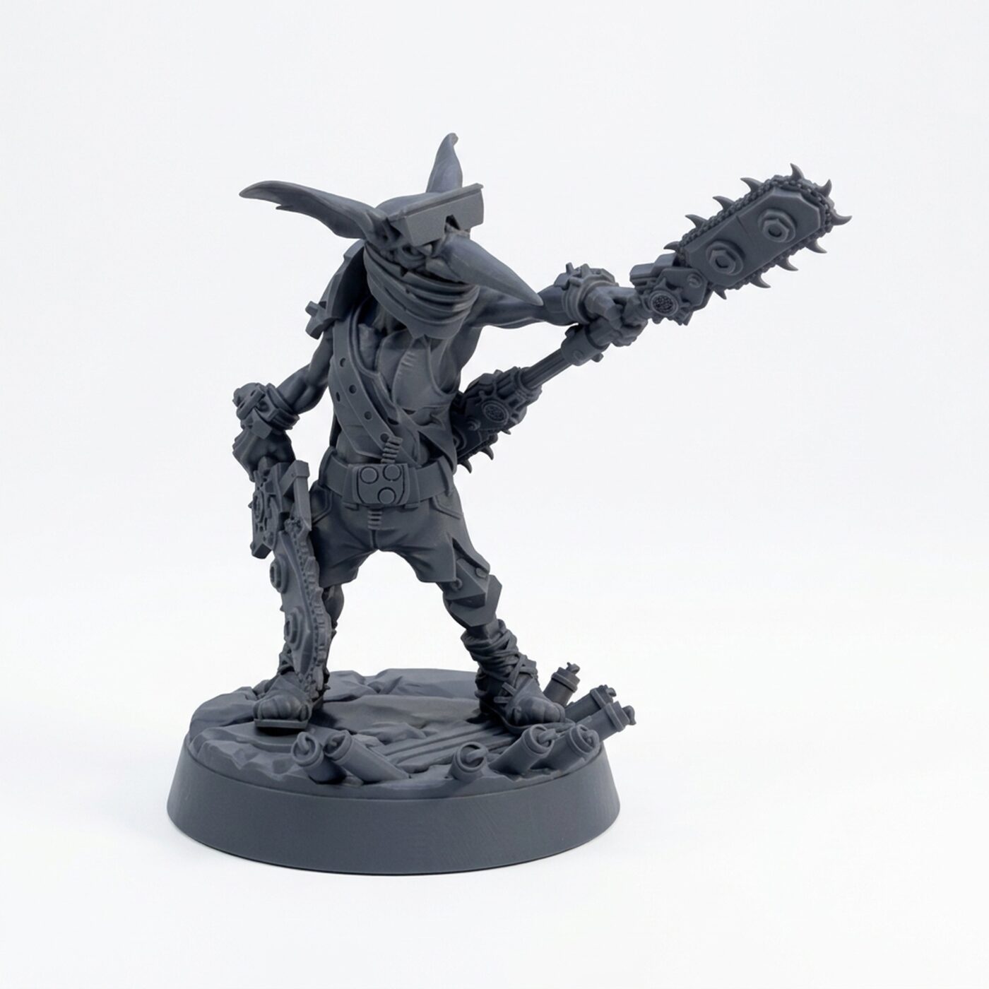 Maniac Pose F Double Trouble Stance - Gray Resin 3D Printed Miniature