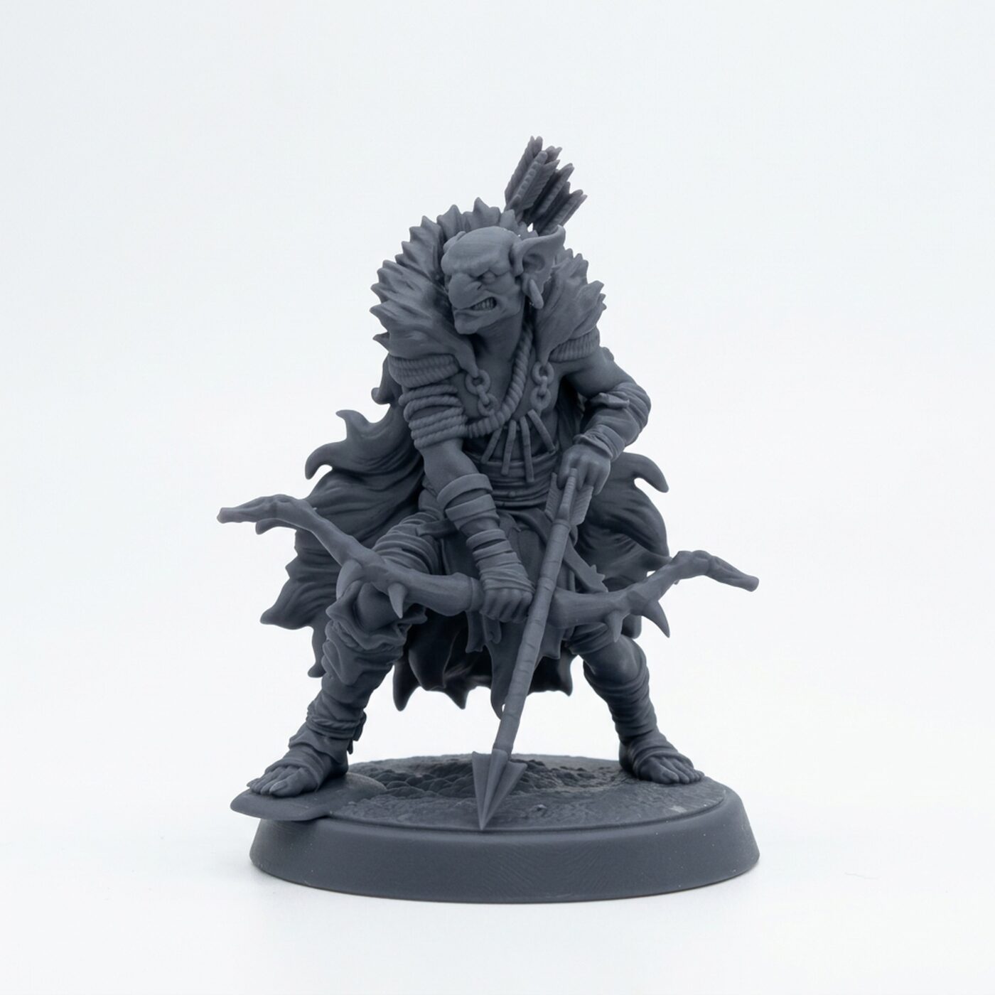 Marsh Goblin Archer A - Gray Resin 3D Printed Miniature