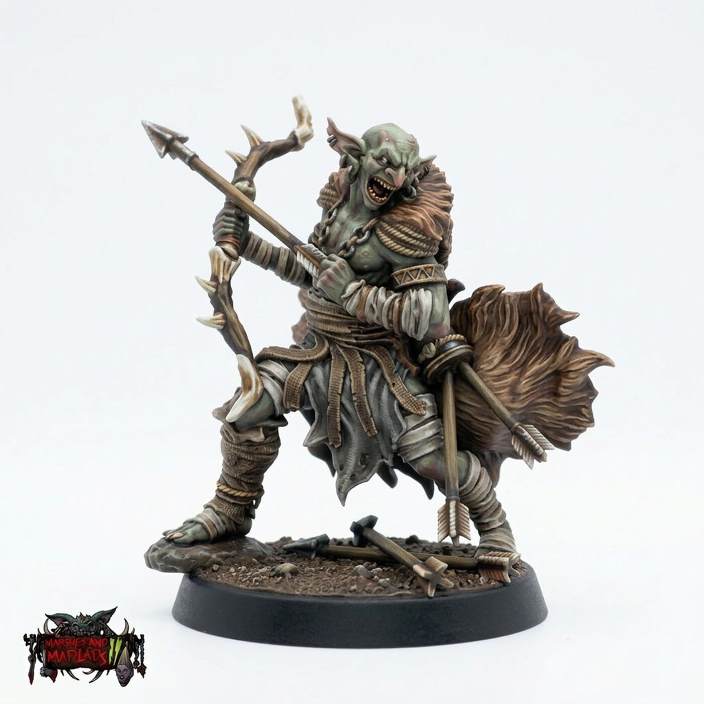 Marsh Goblin Archer B - Painted 3D Printed Miniature