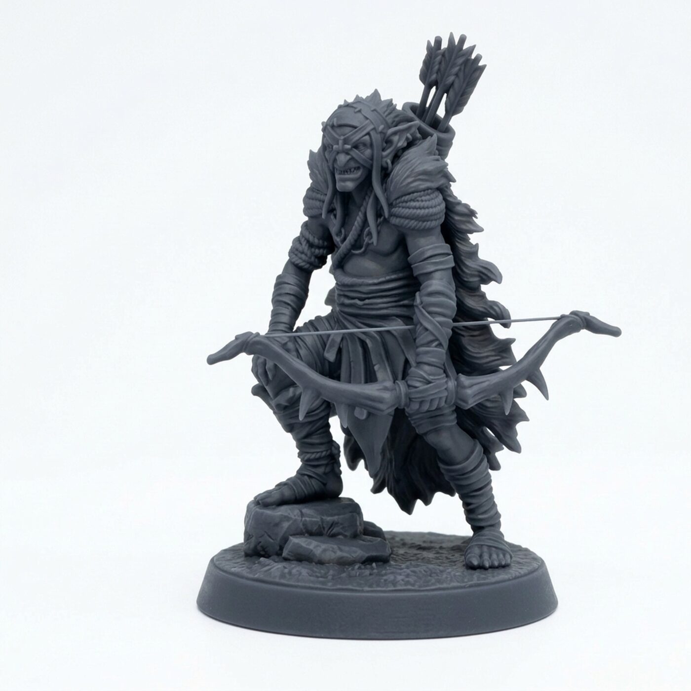 Marsh Goblin Archer E - Gray Resin 3D Printed Miniature
