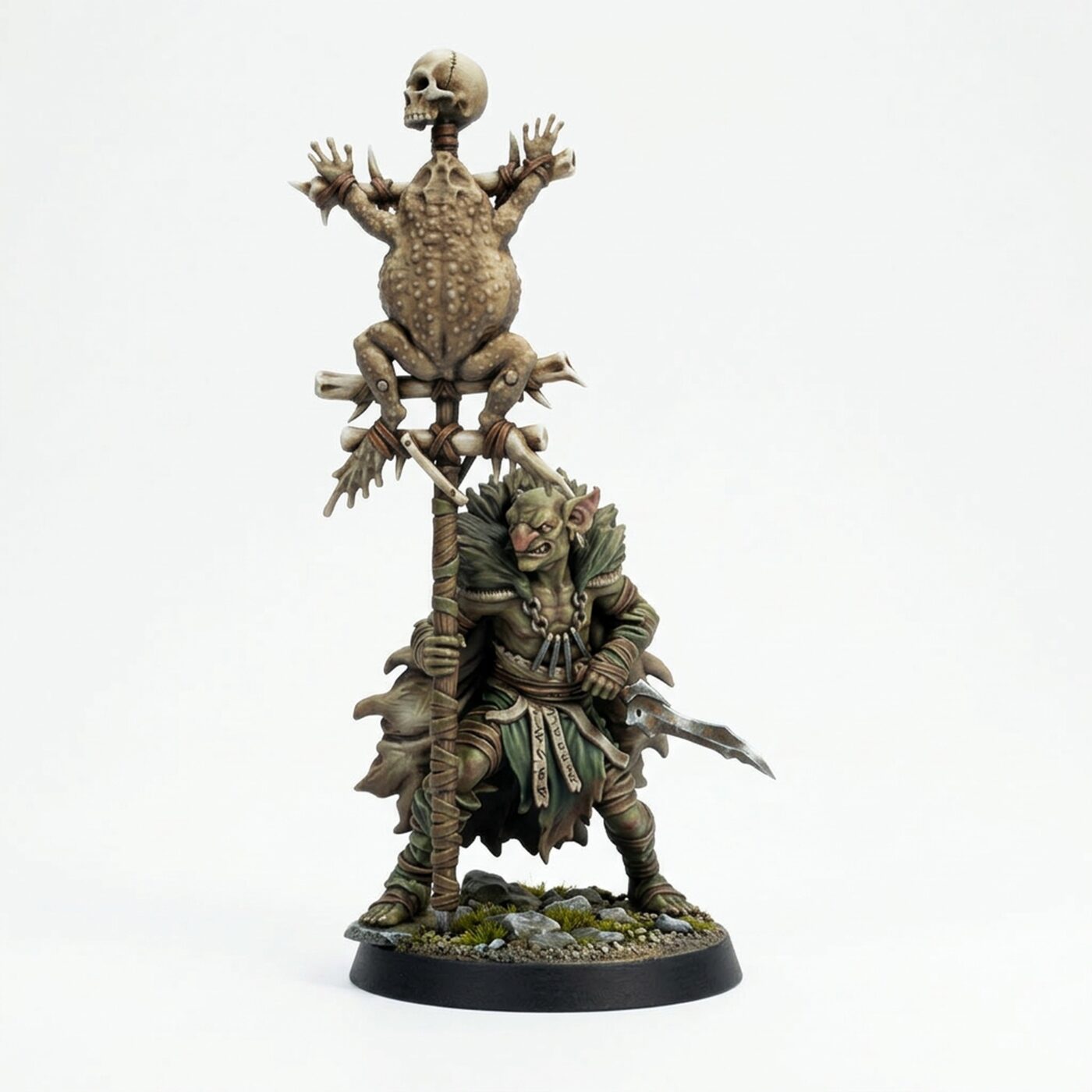 Marsh Goblin Bannerman - Painted 3D Printed Miniature