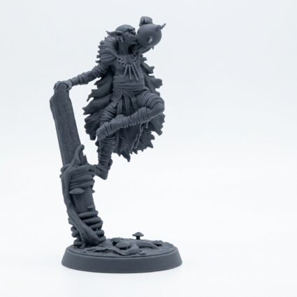 Marsh Goblin Musician - Gray Resin 3D Printed Miniature