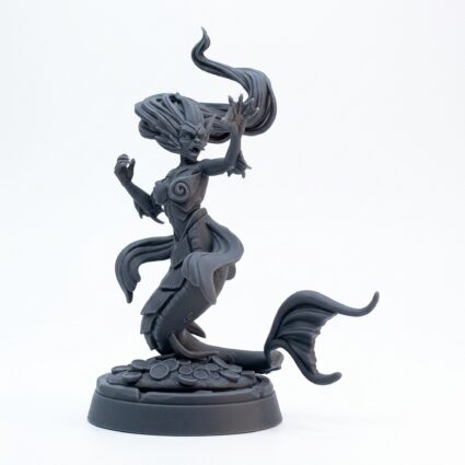 Mermaid Reachingout - Gray Resin 3D Printed Miniature