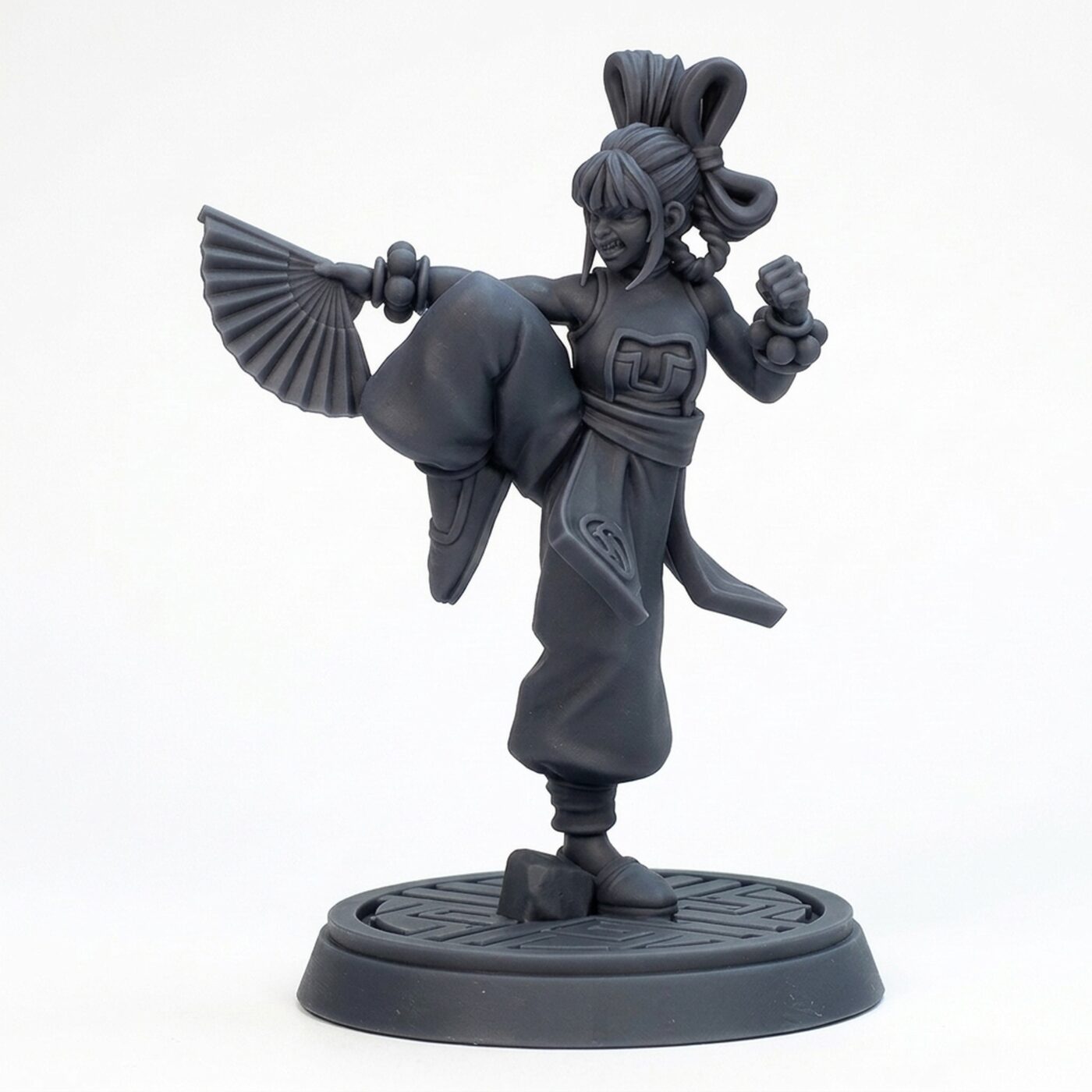Miko Steelfan - Gray Resin 3D Printed Miniature