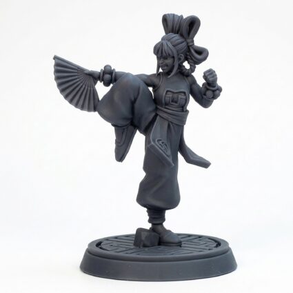 Miko Steelfan - Gray Resin 3D Printed Miniature