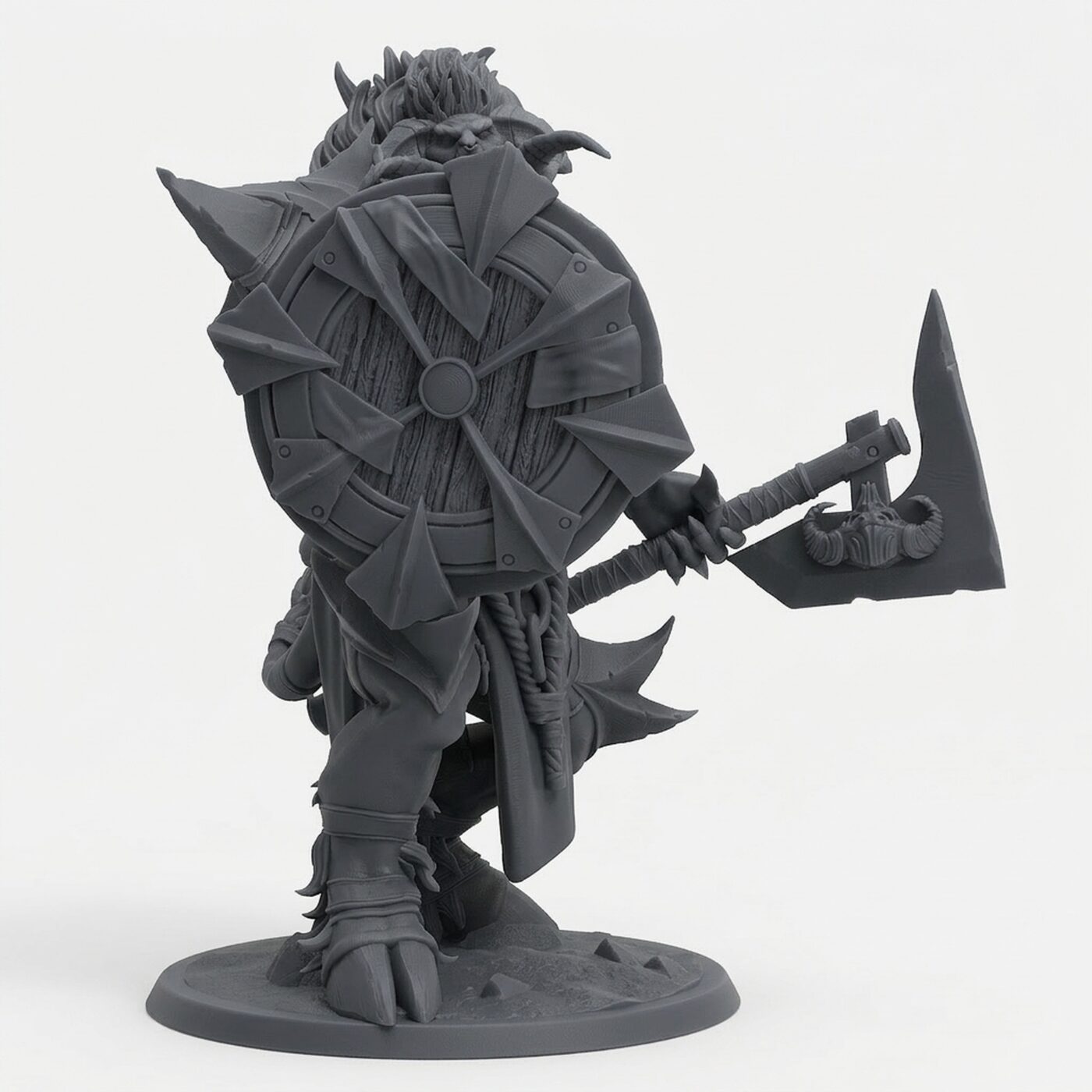 Minotaur Guard - Gray Resin 3D Printed Miniature