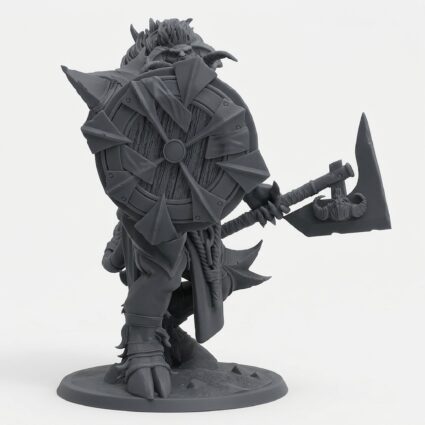 Minotaur Guard - Gray Resin 3D Printed Miniature