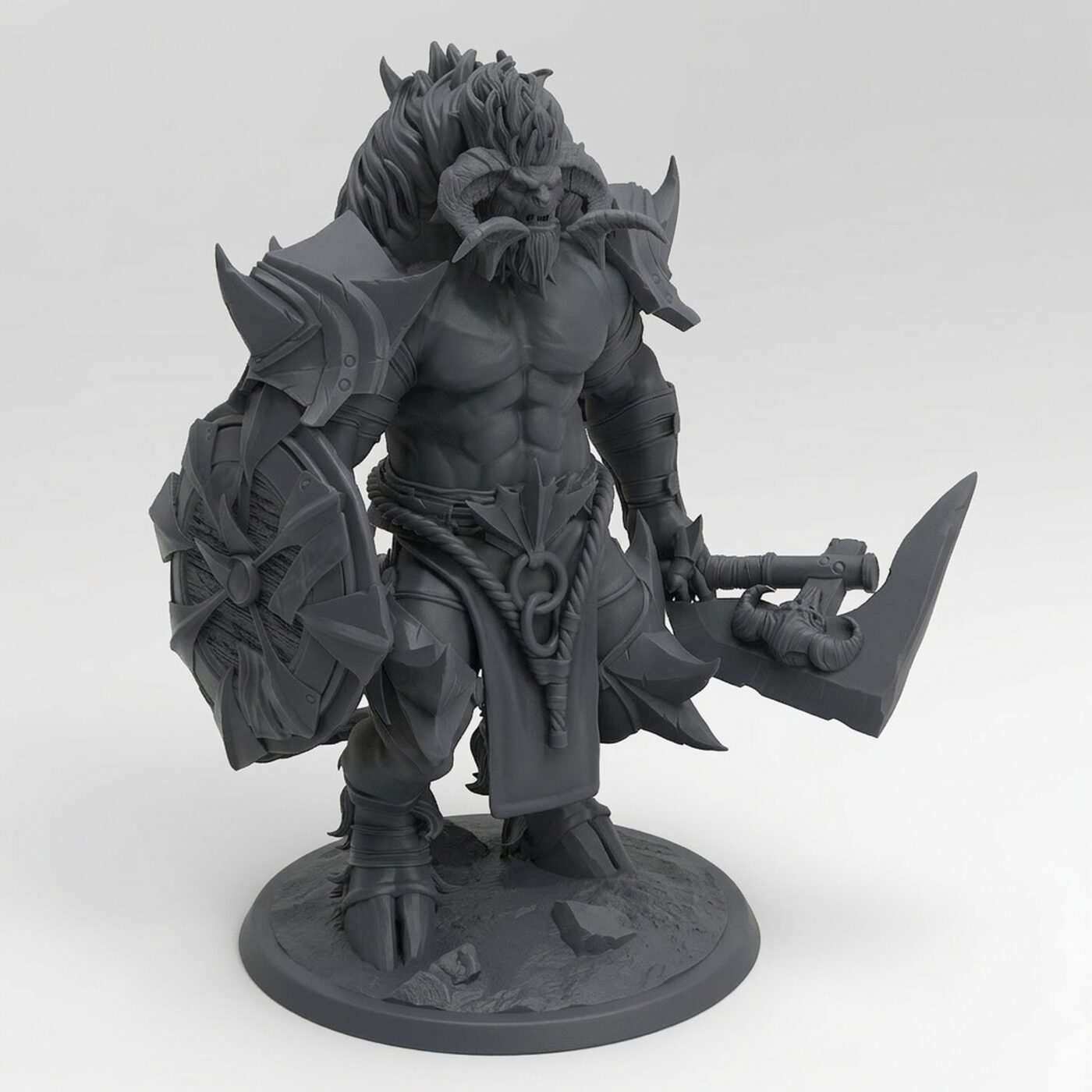 Minotaur Stand - Gray Resin 3D Printed Miniature