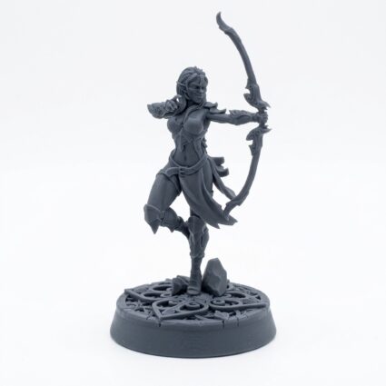 Moonflower Archer Eletha - Gray Resin 3D Printed Miniature