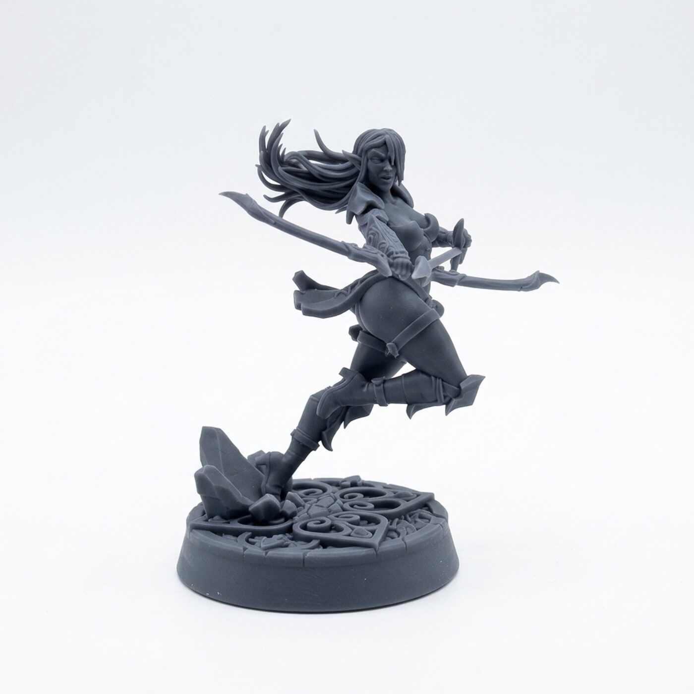 Moonflower Archer Mireille - Gray Resin 3D Printed Miniature
