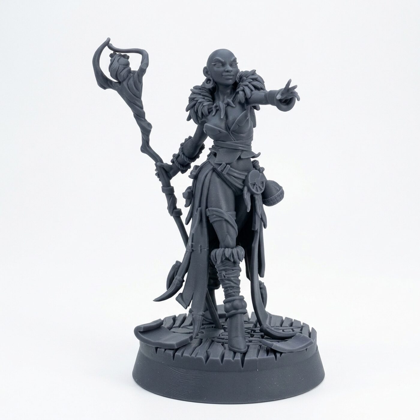 Morgana Channeling Arcane Energie - Gray Resin 3D Printed Miniature