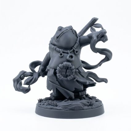 Mystic Toad A - Gray Resin 3D Printed Miniature
