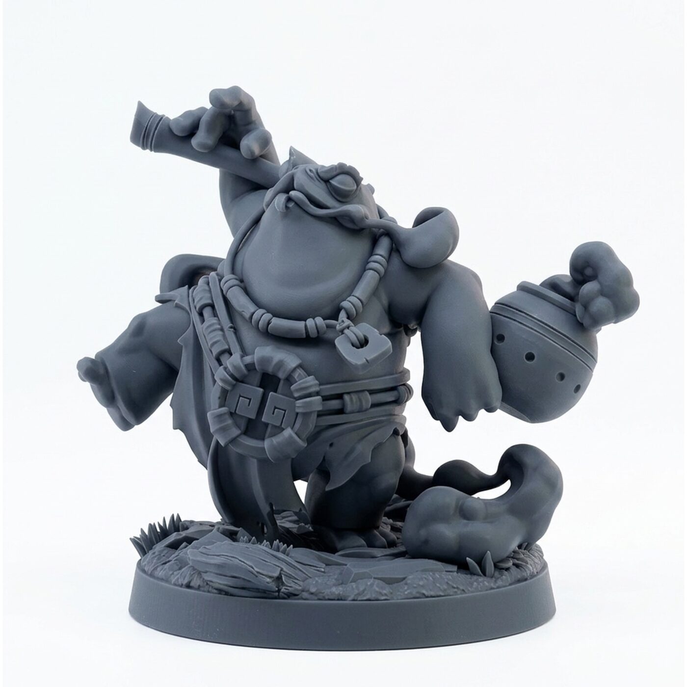 Mystictoad B - Gray Resin 3D Printed Miniature