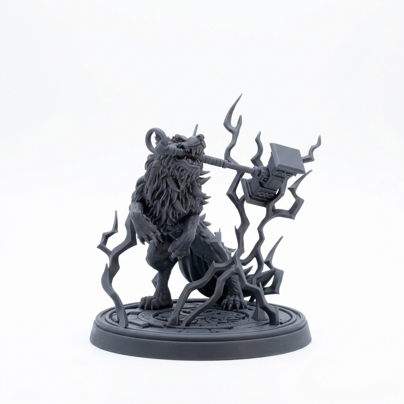 Nordic Wolf - Gray Resin 3D Printed Miniature