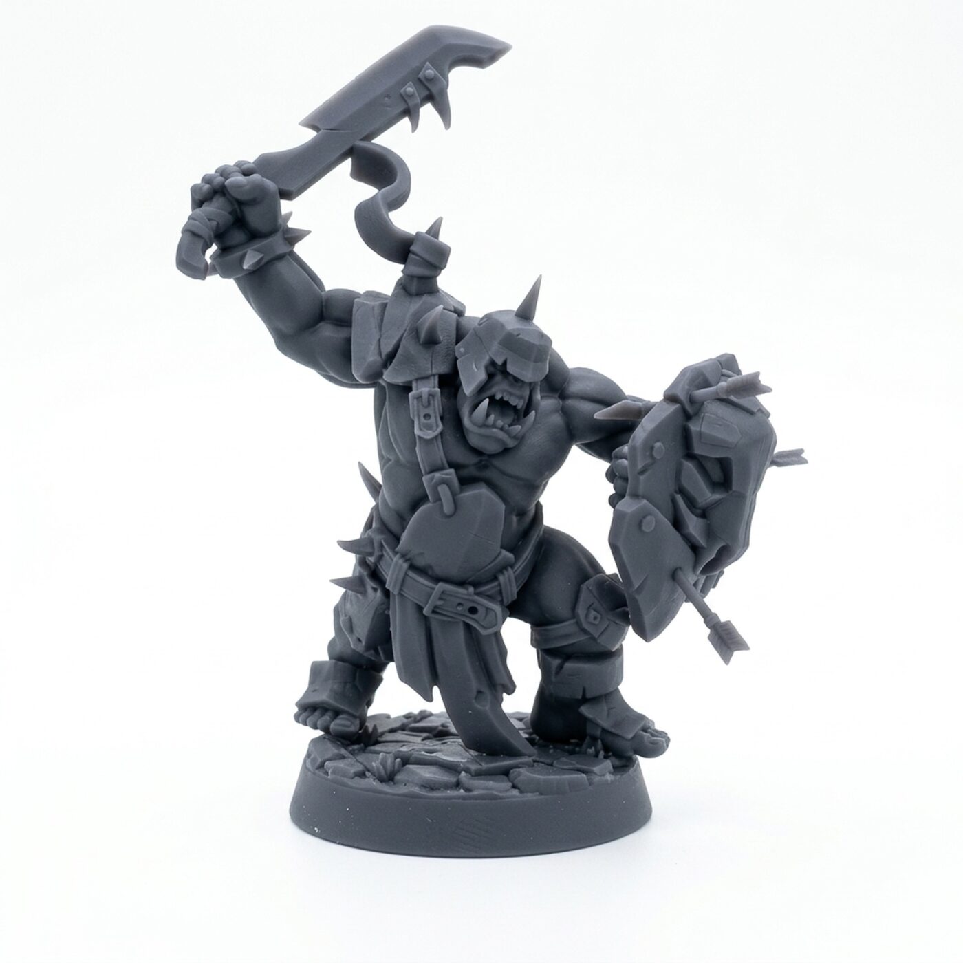 Orc Grunt A - Gray Resin 3D Printed Miniature