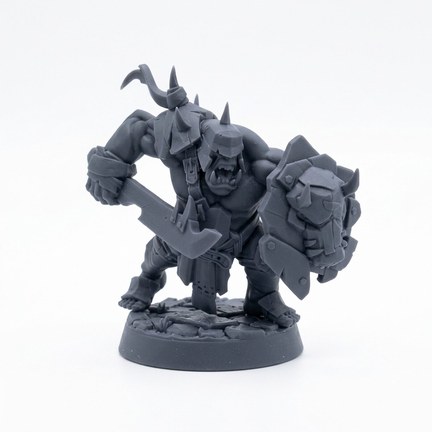 Orc Grunt D - Gray Resin 3D Printed Miniature
