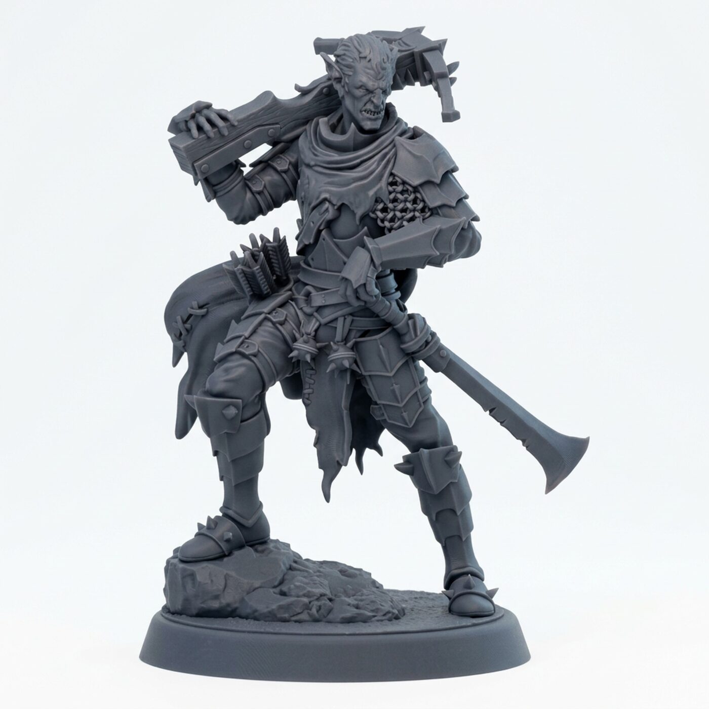 Orc Wretch A - Gray Resin 3D Printed Miniature