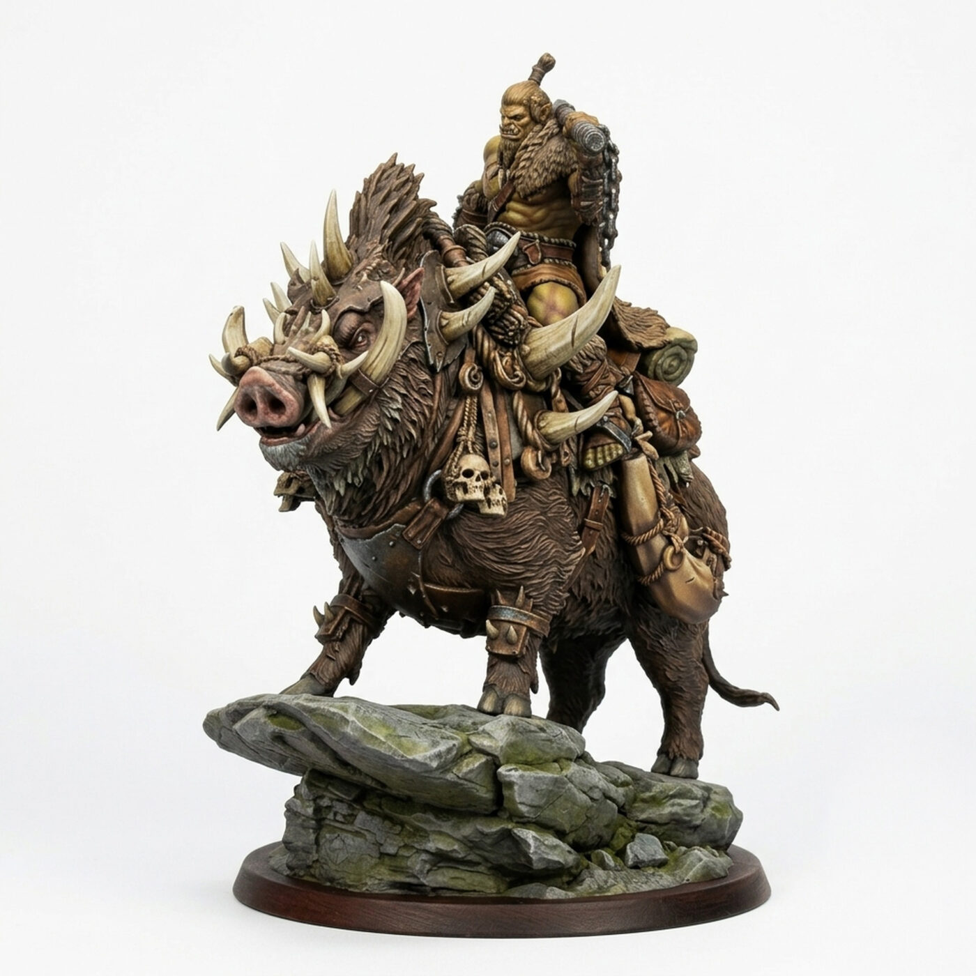 Orcboar Rock Mount - Painted 3D Printed Miniature
