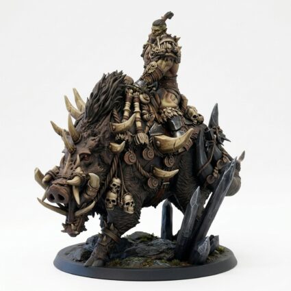 Orcboar Turn Mount - Painted 3D Printed Miniature