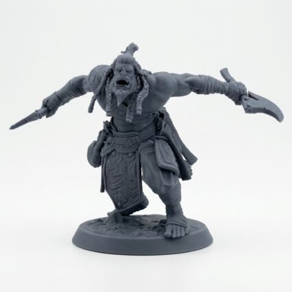Orcsoldier Axewarcry - Gray Resin 3D Printed Miniature