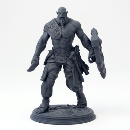Orcsoldier Daggerready - Gray Resin 3D Printed Miniature
