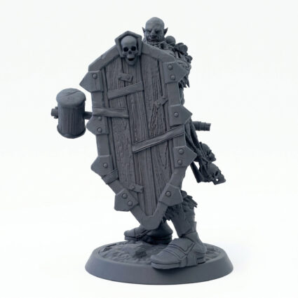 Orcsoldier Hammerblock - Gray Resin 3D Printed Miniature