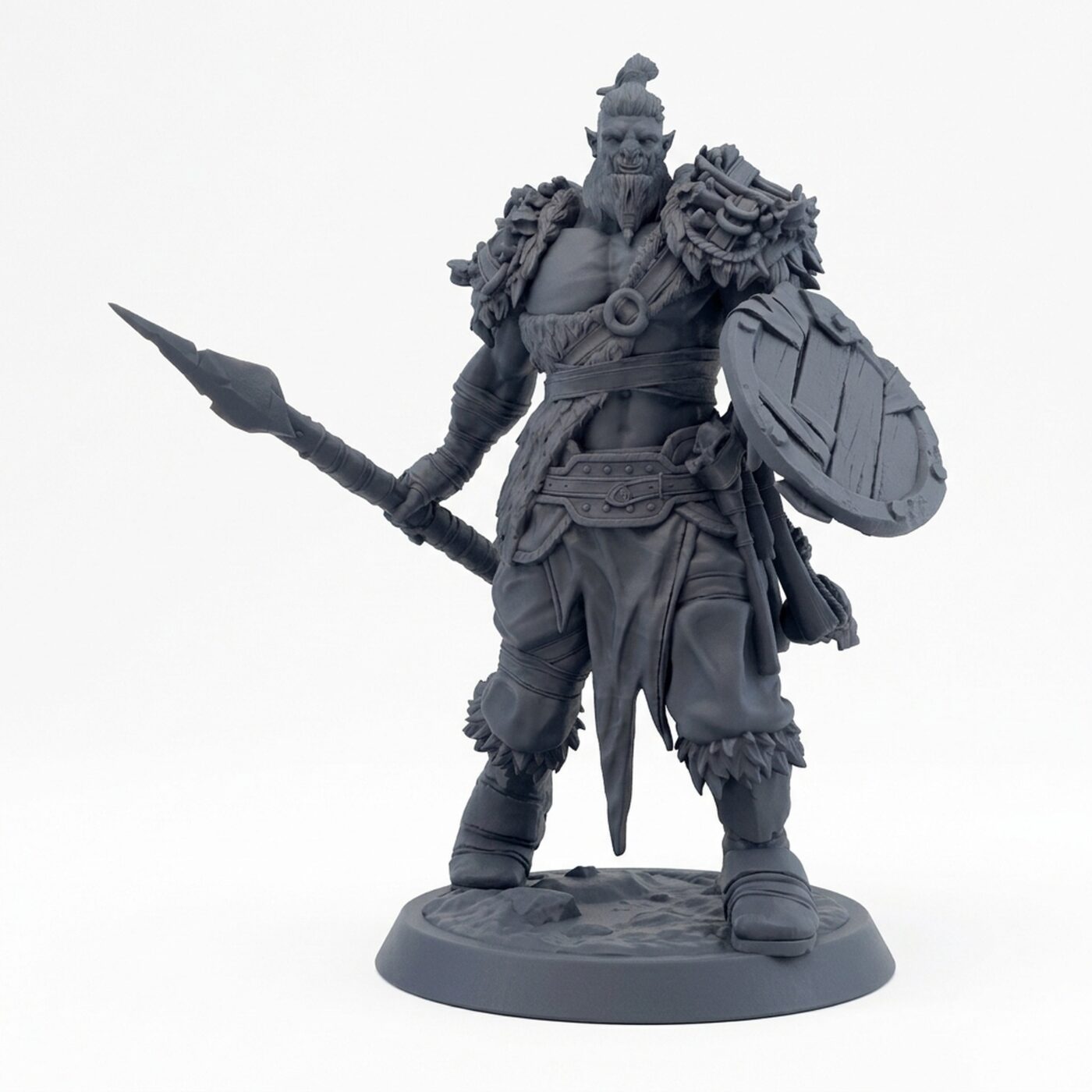 Orcsoldier Spearwalk - Gray Resin 3D Printed Miniature
