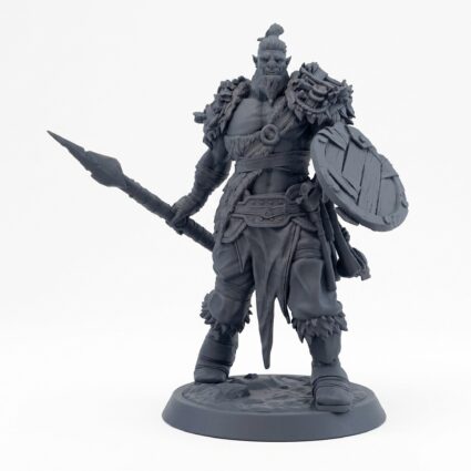 Orcsoldier Spearwalk - Gray Resin 3D Printed Miniature