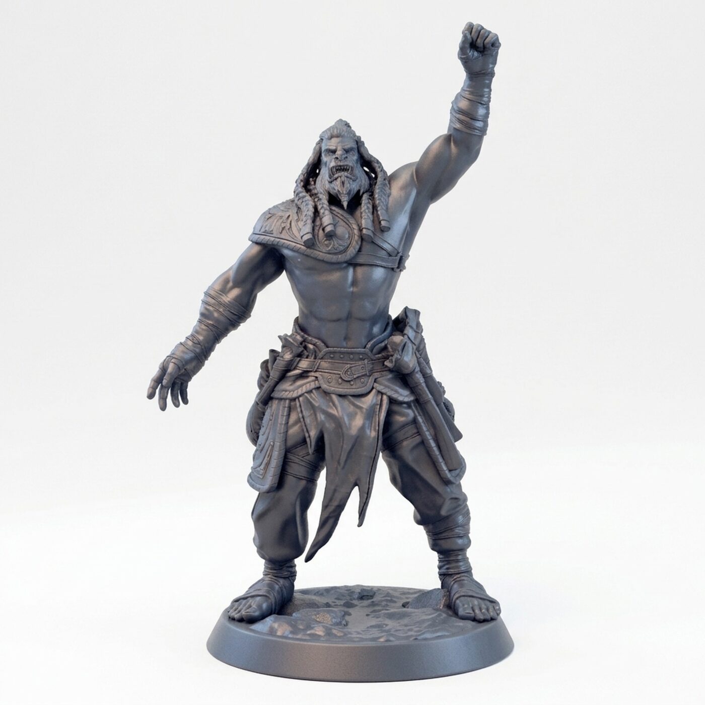 Orcsoldier Speech - Gray Resin 3D Printed Miniature