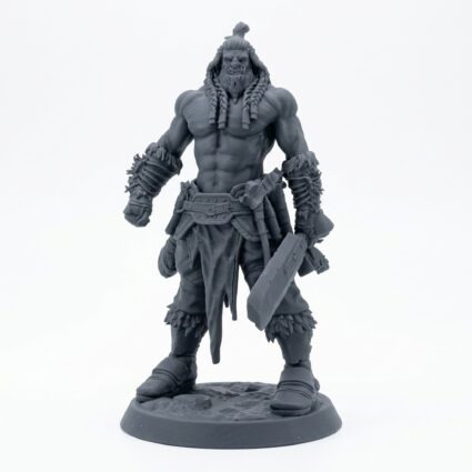 Orcsoldier Swordstand - Gray Resin 3D Printed Miniature
