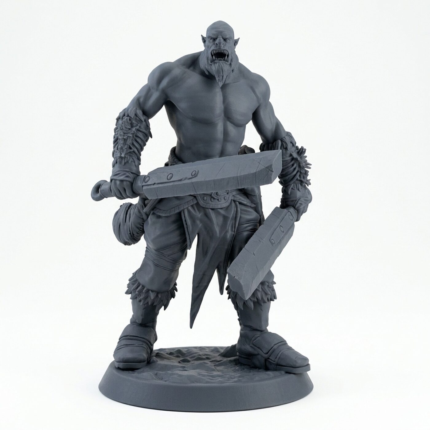Orcsoldier Swordtaunt - Gray Resin 3D Printed Miniature