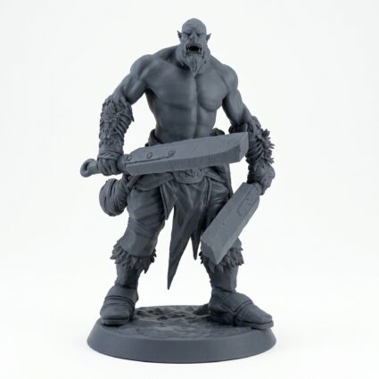 Orcsoldier Swordtaunt - Gray Resin 3D Printed Miniature