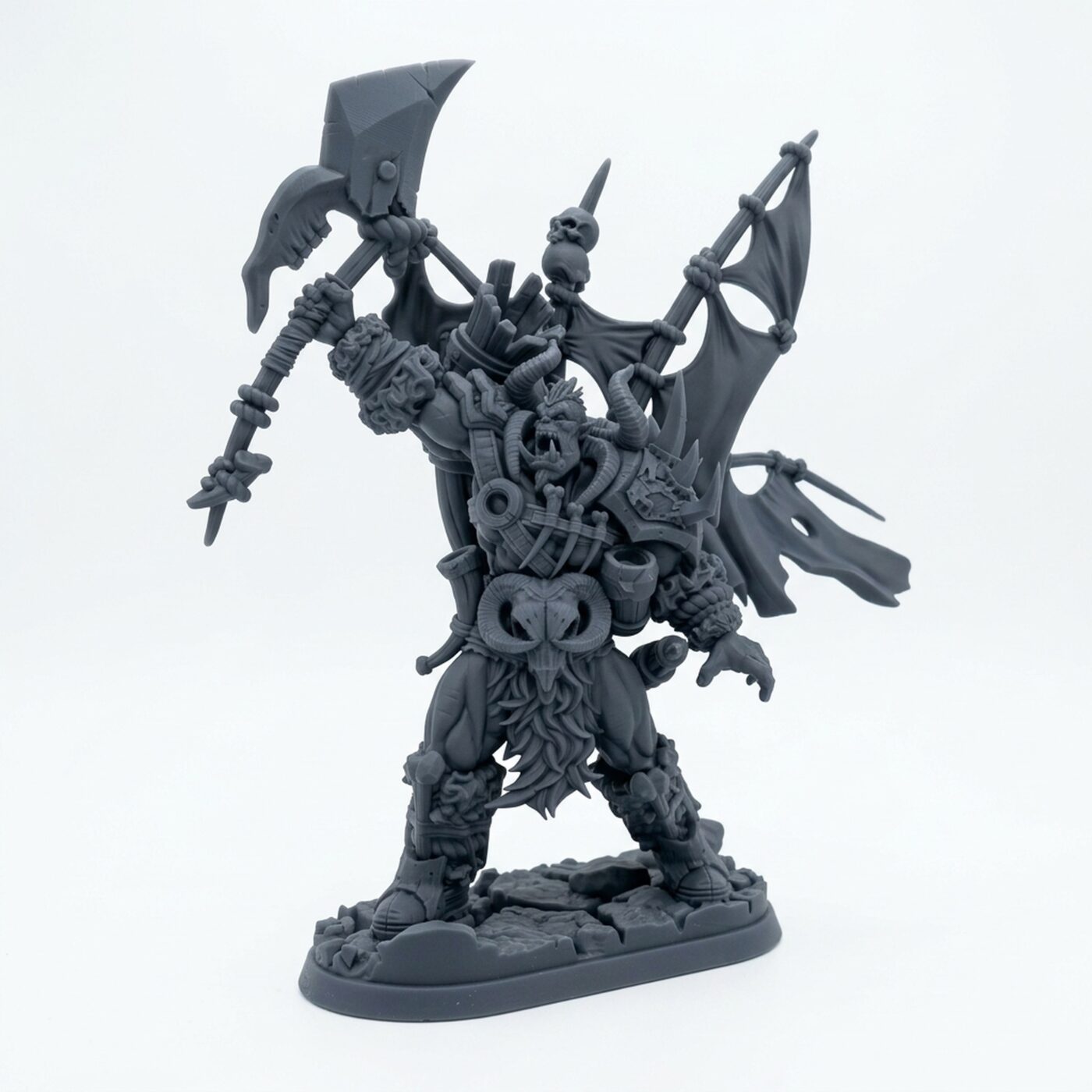 Orctribebannerman A - Gray Resin 3D Printed Miniature