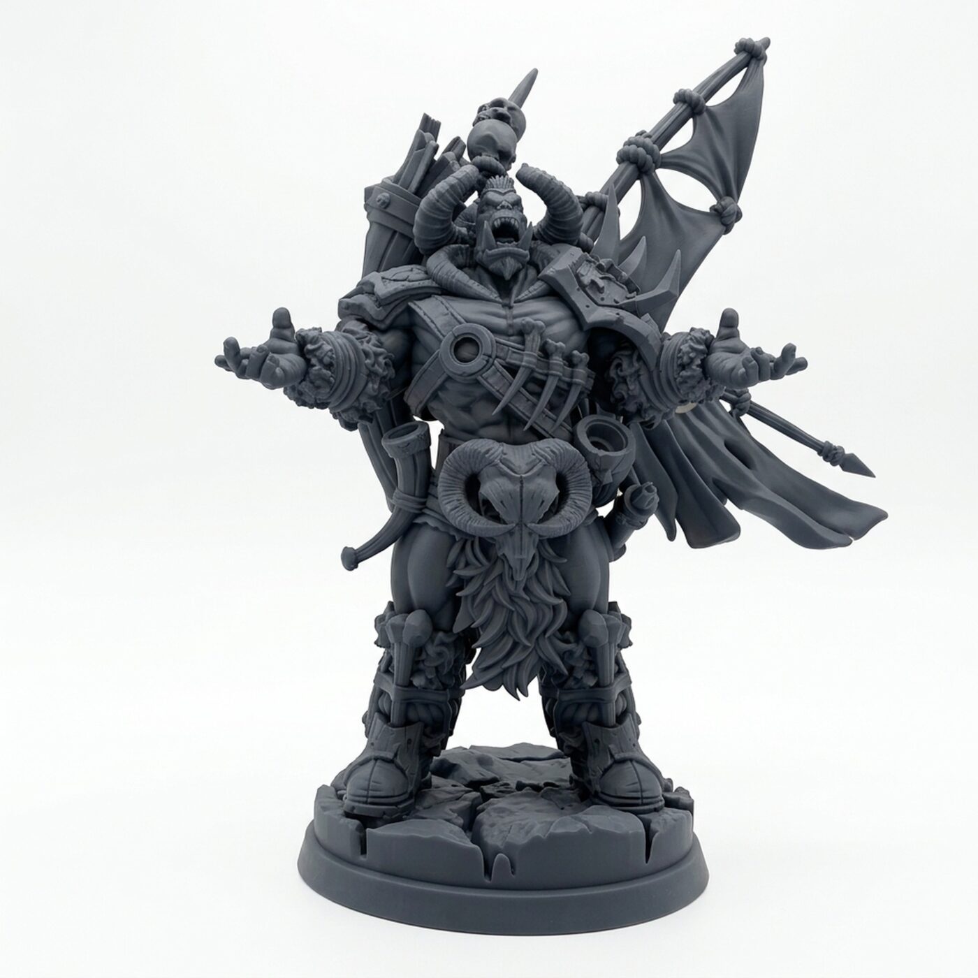 Orctribebannerman B - Gray Resin 3D Printed Miniature