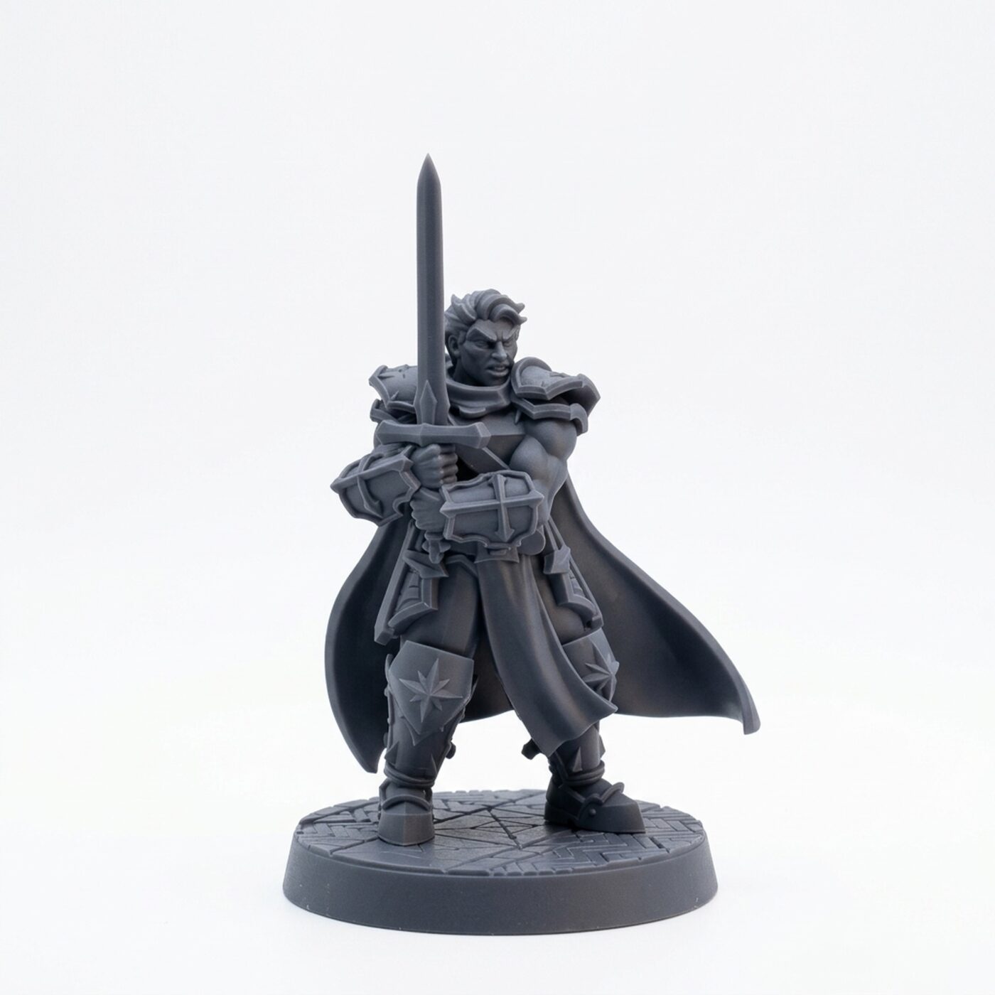 Paladin Stance - Gray Resin 3D Printed Miniature