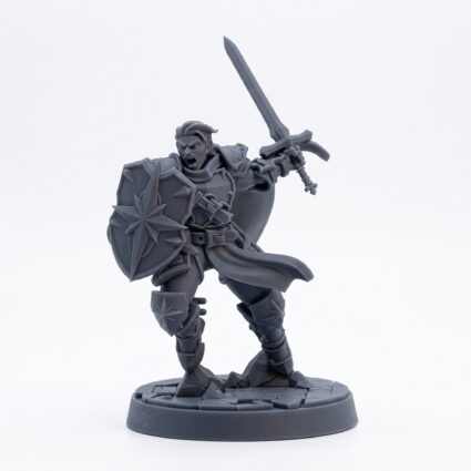 Paladin Thrusting - Gray Resin 3D Printed Miniature