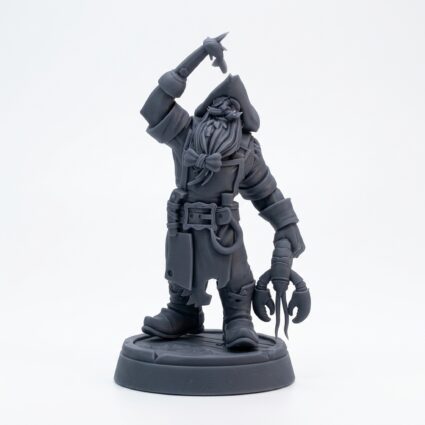 Pirate Cooker - Gray Resin 3D Printed Miniature