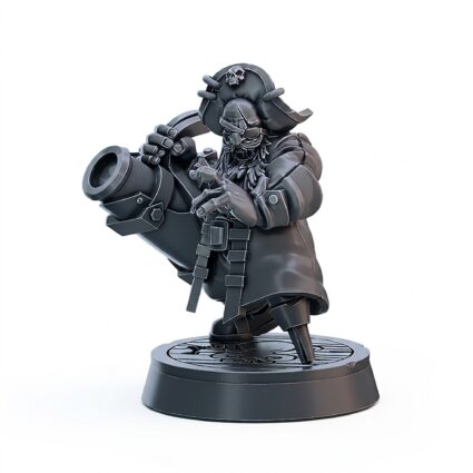Pirate Dwarf - Gray Resin 3D Printed Miniature