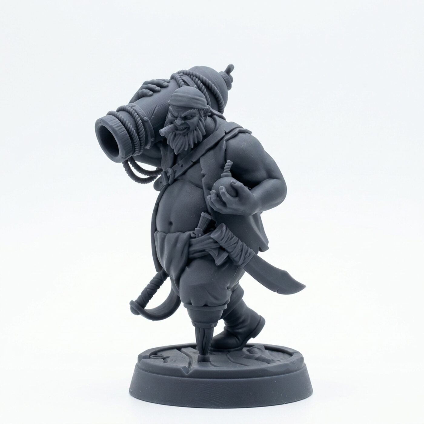 Pirate Gunner - Gray Resin 3D Printed Miniature