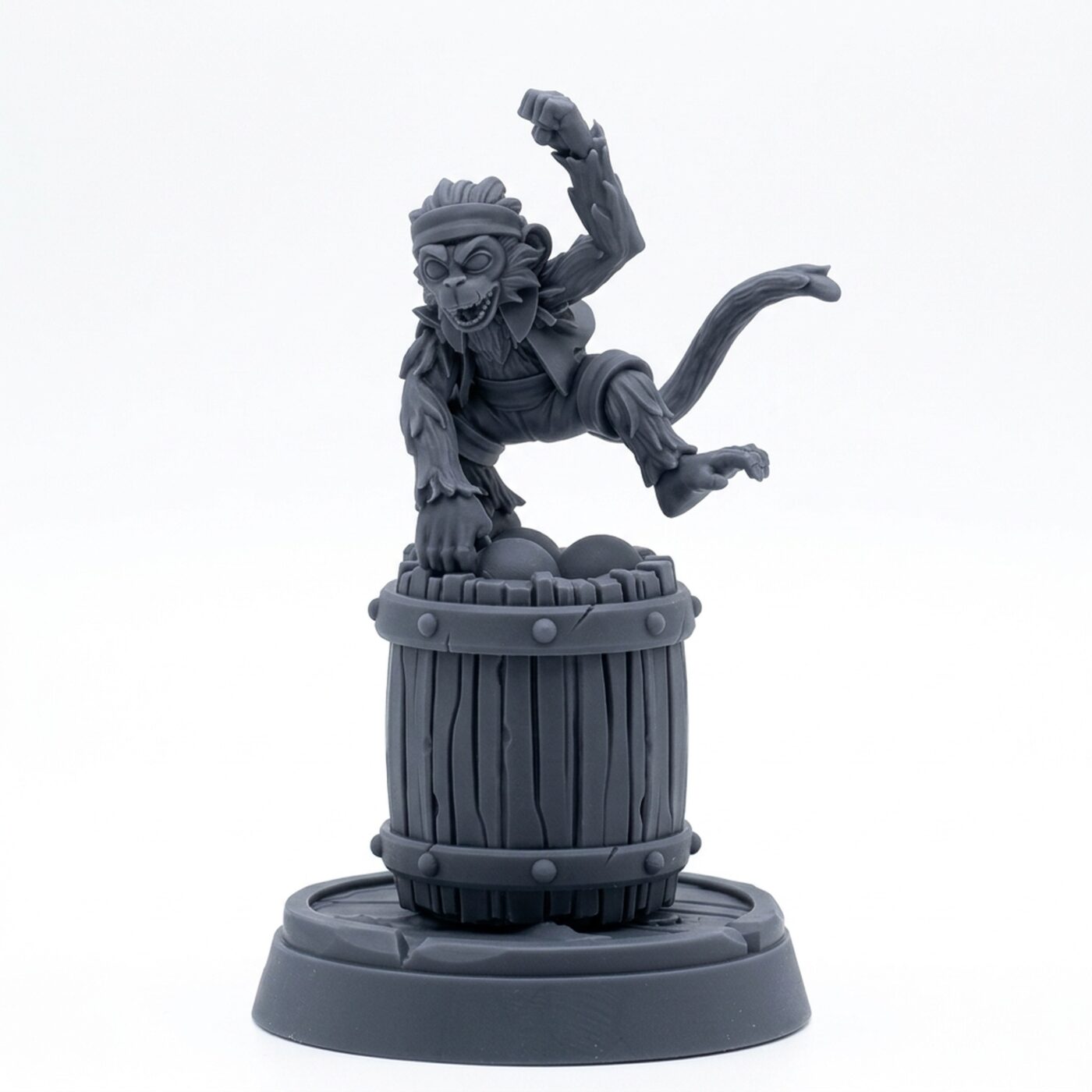 Pirate Monkey - Gray Resin 3D Printed Miniature