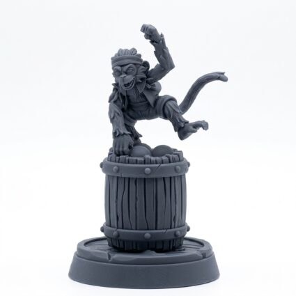 Pirate Monkey - Gray Resin 3D Printed Miniature