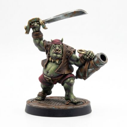 Pirate Orc Cannoneer - Painted 3D Printed Miniature